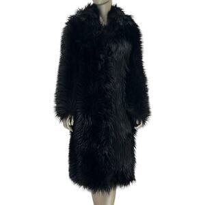 Prada 2011 Black Faux Fur Coat  Sz.40